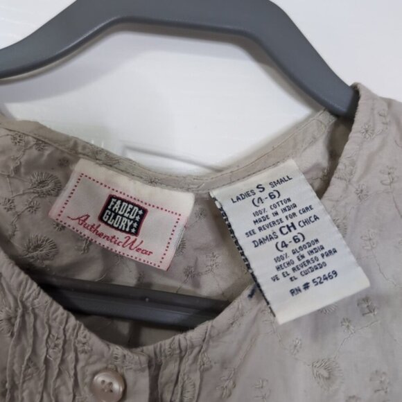 Faded Glory Vintage 90s Y2K Embroidered Boho Cottage Forest Sleeveless Top S - Picture 3 of 6